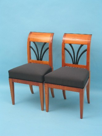 Stuhlpaar, Biedermeier, mitteldeutsch um 1820