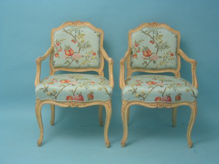 Paar Rokoko Armlehnst&uuml;hle, Piemont 19. Jh.