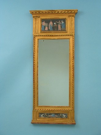 Wandspiegel Empire, gestempelt: Stockholm um 1795